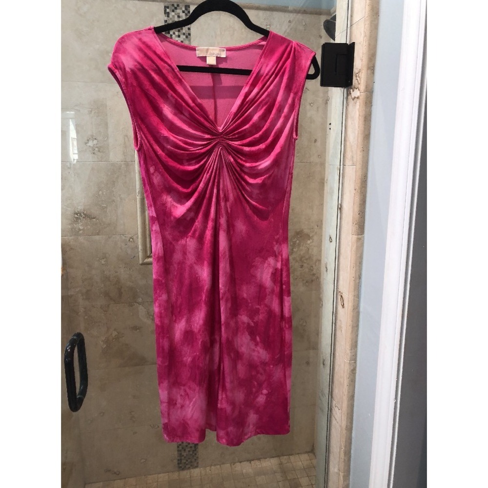 Michael Kors Pink Tie Dye Sundress Short Sleeve Beach Cover Up Small